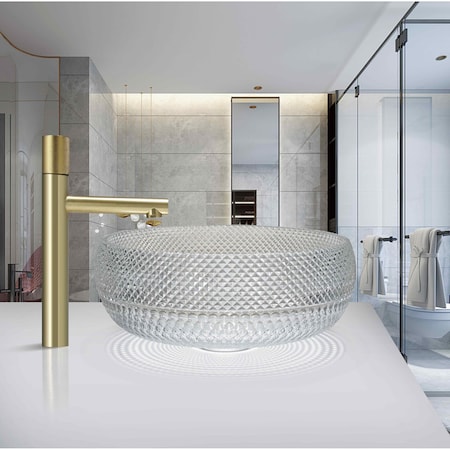 Castello Usa Purpura 17-inch Bathroom Vessel Sink - Clear CB-VC-11-CL-17